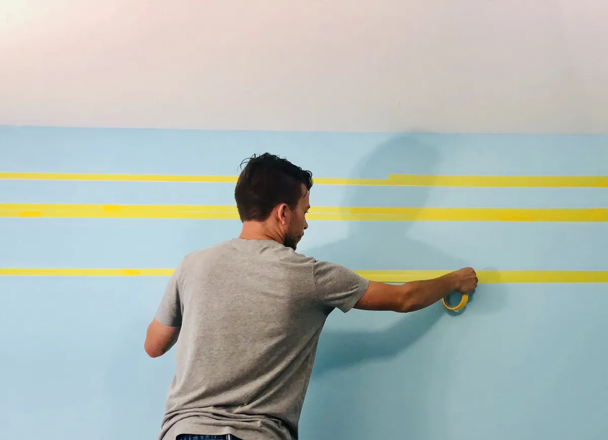 Accent Wall Painting with Striping